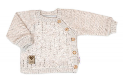 Rostoucí pletený svetřík a kalhoty s kapsou Hand Made Nature béžový Baby Nellys