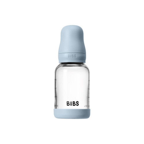 Antikoliková skleněná láhev s kaučukovým dudlíkem 120 ml Bibs