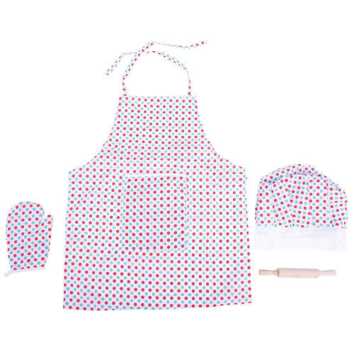Kuchařský set se zástěrou s puntíky Bigjigs Toys