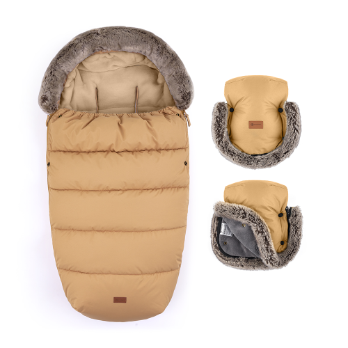 Set zimní fusak Comfy 4 v 1 + rukavice na kočárek Furry Petite & Mars