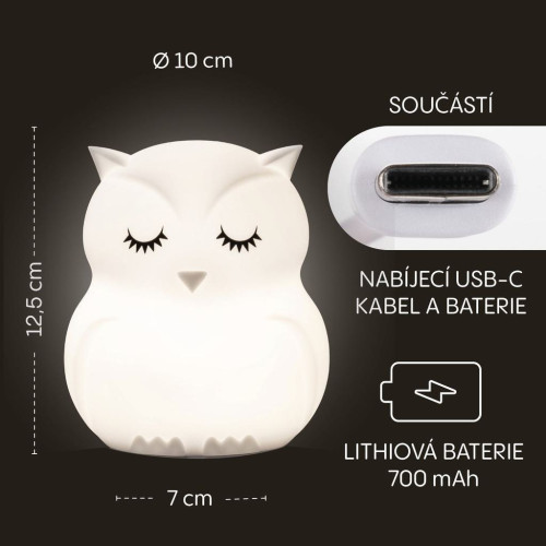 Silikonová LED noční lampička vel. M Zopa