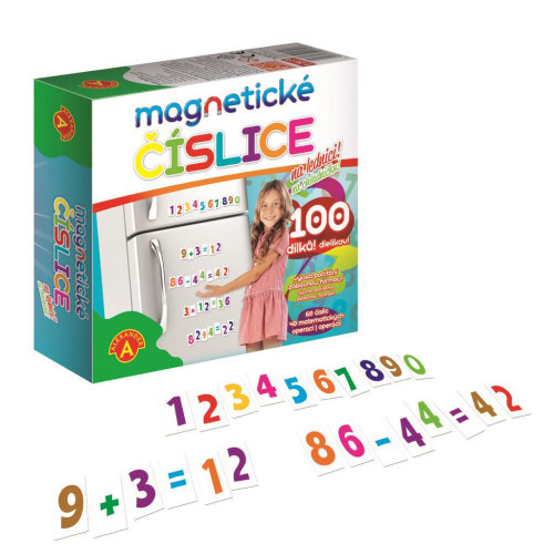 Magnetické číslice na lednici 100 dílků v krabici