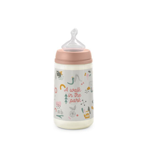 Kojenecká láhev Walk anatomická M silikon 270 ml Suavinex
