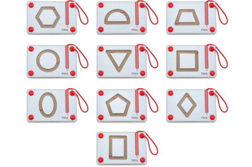 Dřevěná magnetická psací tabulka - geometrické tvary Viga
