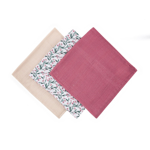 Sada plen bambusová mušelínová 3 ks Moussy 68 x 68 cm Petite&Mars