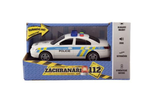 Auto policie 15 cm se zvukem se světlem na setrvačník