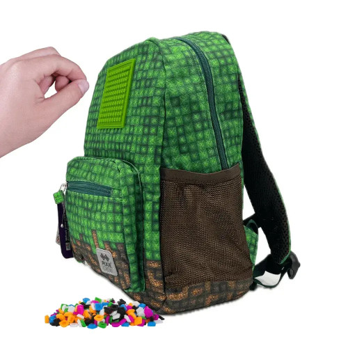 Malý batoh zelený Mine&Craft 50 pixelů Pixie crew
