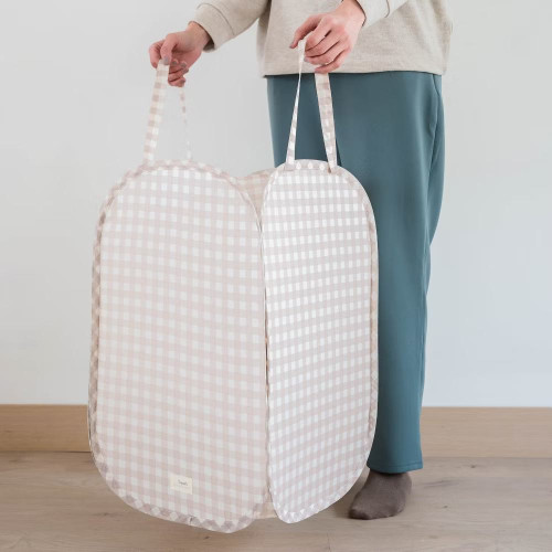 Skládací úložný koš Recycled Gingham Beige 3 SPROUTS S