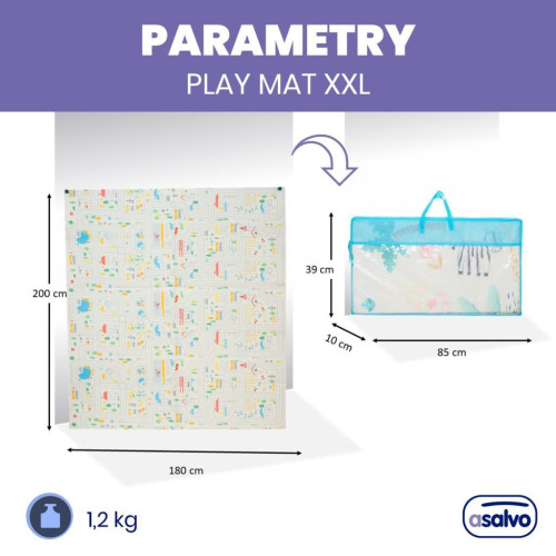 Hrací podložka Play Mat XXL 200 x 180 cm Animals city Asalvo