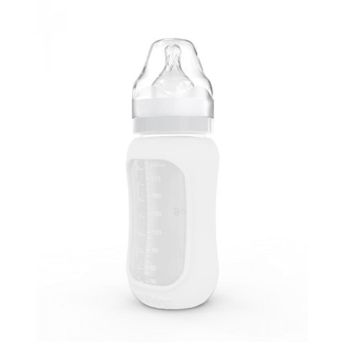 Kojenecká lahev skleněná 240 ml široká silikonový obal