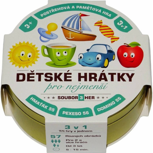 Dětské hrátky pro nejmenší 3v1 společenská hra