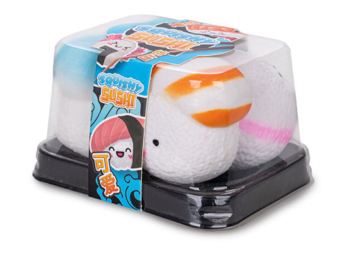 Squishy Sushi Kawaii 5 cm – mačkací sushi kamarádi, sada 3 ks