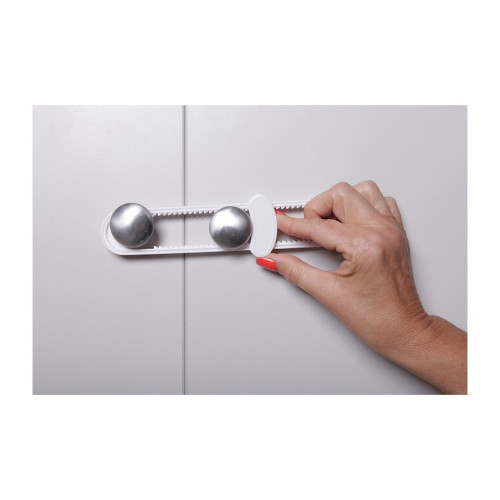 Zámek na skříně posuvný 2 ks bílý