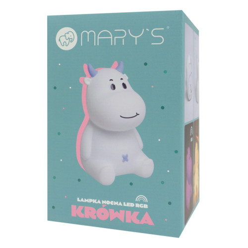 LED silikonová noční lampička Rgb - kravička Mary's