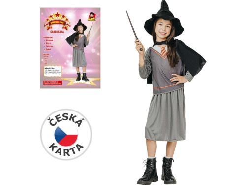 Šaty na karneval čarodějnice 120-130 cm
