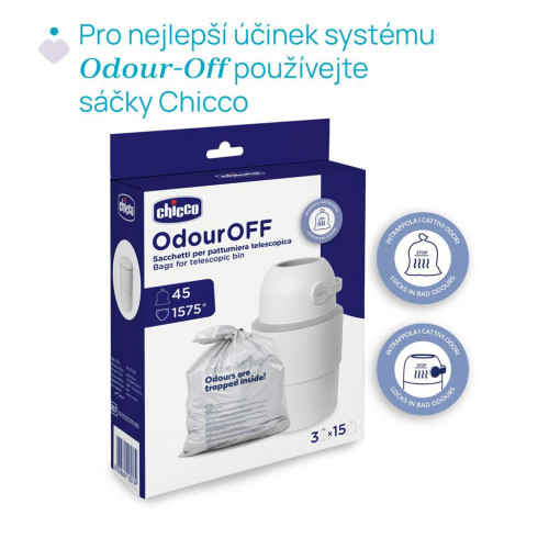 Koš na plenky teleskopický Odour Off na odstranění zápachu Chicco
