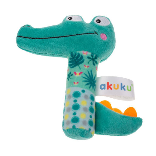 Plyšová hračka s pískátkem - Krokodýl, zelená Akuku