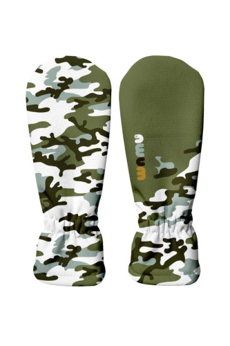 Dětské softshellové rukavice Maskáč khaki Wamu