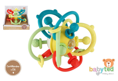 Koulíček chrastítko silikon/plast 13 x 9 cm Babyted