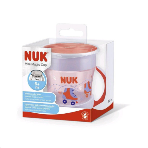Nuk hrníček dětský Mini Magic 360° 160 ml ČERVENÝ 2. JAKOST