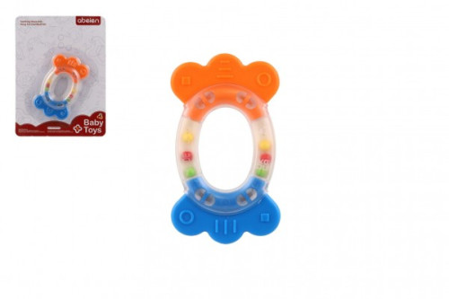 Chrastítko/Kousátko ovál plast/silikon 11 cm, 0 m+