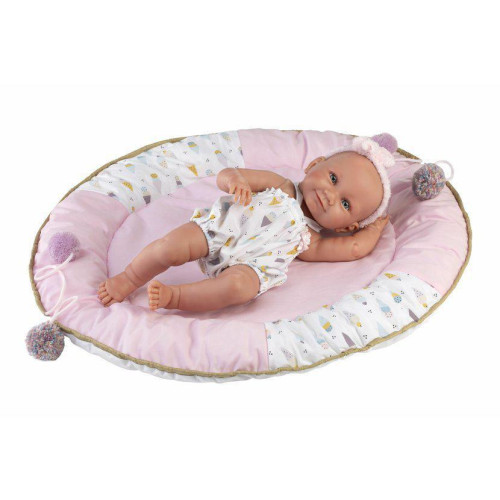 New born holčička realistická panenka miminko s celovinylovým tělem - 40 cm Llorens