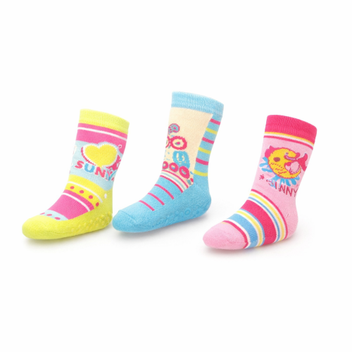 Bavlněné dívčí ponožky s protiskluzovou silikonovou podrážkou 15 - 17 cm 1 ks