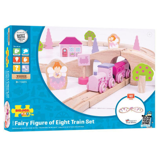 Dřevěná vláčkodráha osmička pro princezny 40 dílů Bigjigs Rail