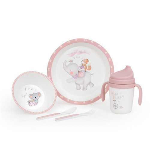 Jídelní set Zvířátka Interbaby 6 m+