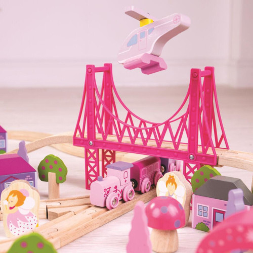 Dřevěná velká vláčkodráha princezny Bigjigs Rail