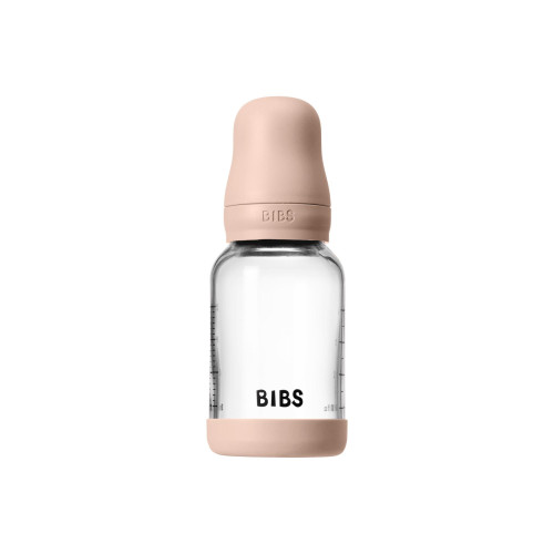 Antikoliková skleněná láhev s kaučukovým dudlíkem 120 ml Bibs