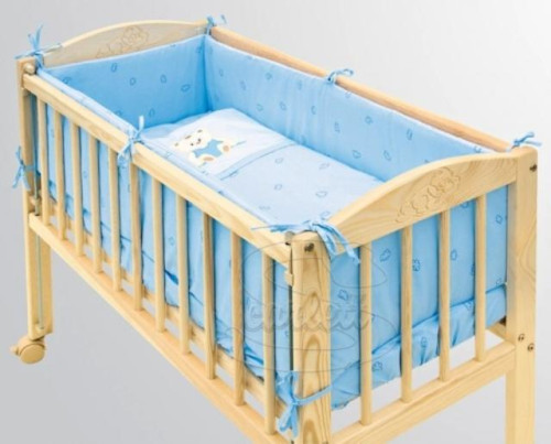 Souprava 7 dílná do postýlky Baby Scarlett Méďa modrý