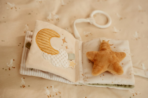 Závěsná textilní knížka s aktivitami Newborn Naturals Little Dutch