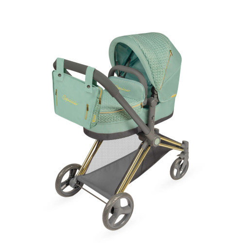 Skládací kočárek pro panenky 3 v 1 s taškou Capriccio 73 cm DeCuevas