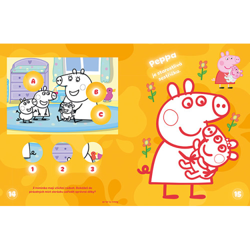 Omalovánky se svítícími samolepkami Prasátko Peppa