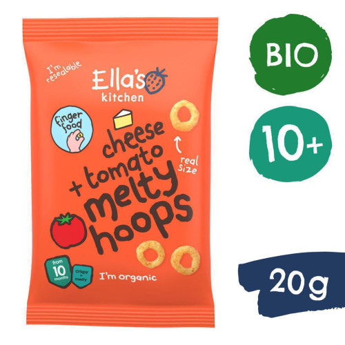 Ella's Kitchen BIO křupavé kroužky se sýrem a rajčaty (20 g)
