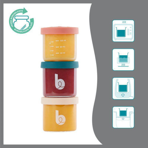 Skleněné misky s víčky ISY Bowls 6 x 250 ml + 3 x 120 ml Babymoov