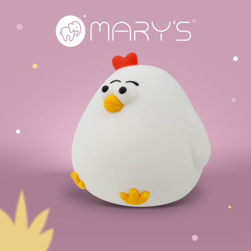 LED silikonová noční lampička - slepička Mary's