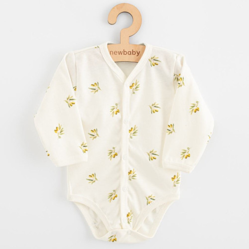 Kojenecké celorozepínací body s dlouhým rukávem z organické bavlny Olivy New Baby