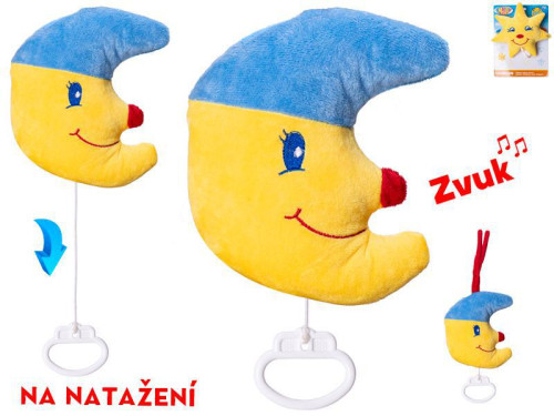 Měsíček plyšový 15 cm natahovací hrací strojek