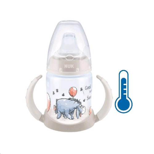 Kojenecká láhev na učení NUK Medvídek Pú s kontrolou teploty 150 ml