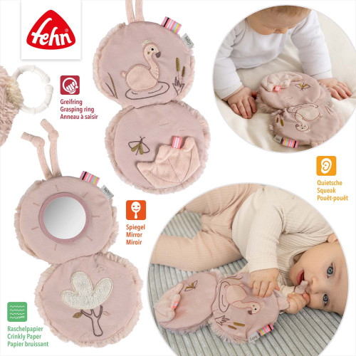Plyšová knížka plameňák, Pink Baby Fehn