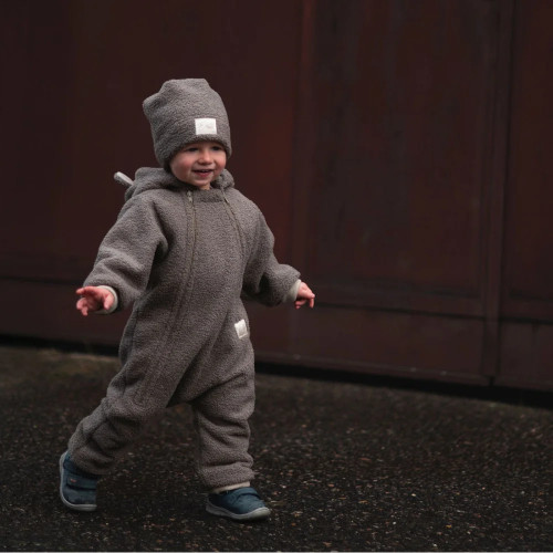 Rostoucí zimní kombinéza Teddy fleece double Brown Esito