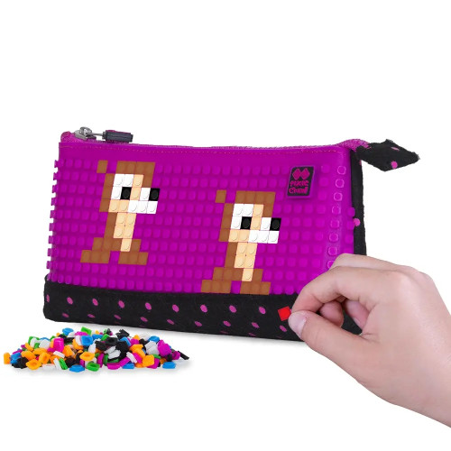 Velké pouzdro černé s fuchsiovým puntíkem Pixie crew