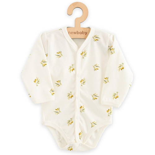 Kojenecké celorozepínací body s dlouhým rukávem z organické bavlny Olivy New Baby