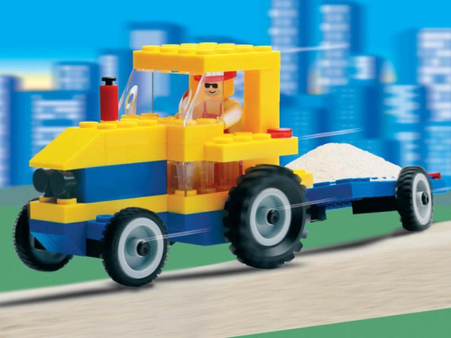 Stavebnice Cheva 5 Traktor s vlekem 84ks v krabici