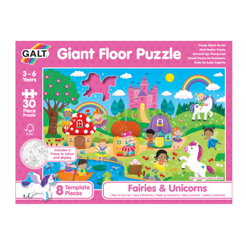 Velké podlahové puzzle - Víly a jednorožci