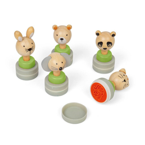 Dřevěná inkoustová razítka Zvířátka Bigjigs Toys