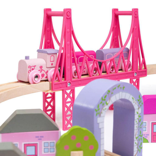 Dřevěná velká vláčkodráha princezny Bigjigs Rail