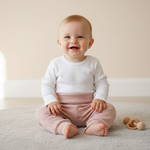 Kojenecké kalhoty - buggy růžové obdélníky Baby service